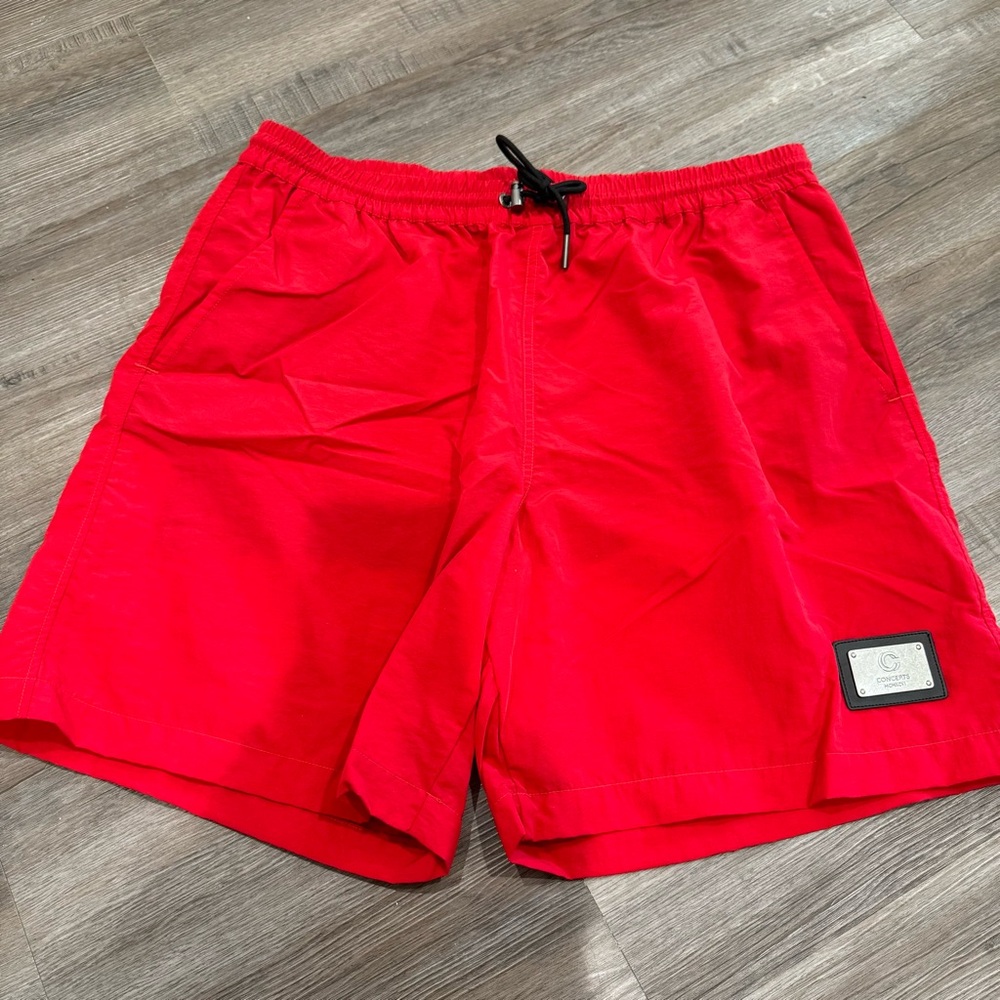 Concepts Home Plate Logo Drawstring Athletic Shorts in Red